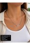 316L Stainless Steel Geometric Ring Chain Necklace – Modern Design Women's Necklace