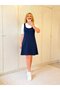 Women's Short Sleeve and Thick Strap Double Modal Dress - 3