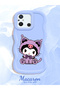 Redmi 12C Compatible Case Camera Protector Blue Silicone Couple Phone Case Kuromi Pattern - 2