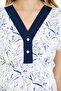 Women's 95% Viscose Floral Patterned Maternity & Postpartum Buttoned Pajama Set - 3