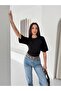 Women's Drawstring Detailed Crop T-Shirt – Short Sleeve Basic Blouse
