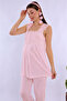 Cotton Comfortable Cut Maternity Pajama Set with Breastfeeding Feature Effortt - Powder - 6