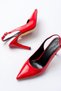 Zri̇n-1153 Exclusive Red Patent Leather Daily Open Back 9 cm Heeled Shoes - 6