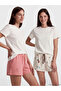 Nevavm Patterned Women's Pajama Bottoms with Difference 2-Piece Set