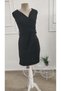 Women's Short Sleeve Gathered Short Imported Crepe Dress with Belt at the Waist - 7