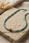 Handmade Special Design Turquoise and Coral Natural Stone Special Design Necklace - 2