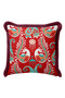 Designed Exotic Bohemian Pomegranate Flower Fringed Pillowcase-Autentic Ethnic Burgundy Tassel Throw Pillow Cover - 5