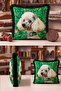 Decorative Dog Figured Floral Fringed Pillowcase - Animal Themed Black Tassel Throw Pillow Cover - 3