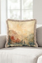 Landscape Forest Mountain Elegant Fringed Pillowcase - Misty Nature Rustic Beige Mink Tassel Throw Pillow Cover - 3