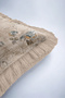 Vintage Floral Velvet Fringed Pillowcase-Romantic Floral Country Blue Cream Tufted Throw Pillow Cover - 8