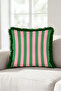 Modern Striped Elegant Fringed Pillowcase-Retro Geometric Bohemian Pink Black Tassel Throw Pillow Cover