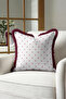 Elegant Floral Patterned Fringed Pillowcase with Border - Minimal Floral Burgundy Tassel Throw Pillow Cover - 4