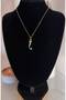 Women's Stainless Steel Gold Color Necklace with Mermaid Figure and Turquoise Stone - 4
