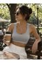 3 Pieces of Ribbed Fabric Thick Straps - with Removable Pads - Wire-Free Comfort (White - Nude - Gray) Pack of 3 - 5