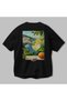 Amalfi Italy 5 Black Oversize Country City Back Printed Unisex T-Shirt 100% Cotton Premium - 3