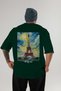 Eiffel Tower France Green Oversize Country City Back Printed Unisex T-Shirt 100% Cotton Premium - 2