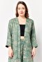 Women 2 Pieces Textured Blazer And Pants Set, Green - 4