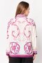 Women Pointed Collar Long Sleeve Floral Print Shirt, Multicolor - 2