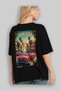 Miami Beach Black Oversize Country City Back Printed Unisex T-Shirt 100% Cotton Premium - 4