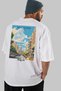 Barcelona Spain 2 White Oversize Country City Back Printed Unisex T-Shirt 100% Cotton Premium - 7