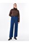 High Waist Denim Trousers Navy Blue