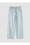 Vizyon New Season Blue Wideleg Women's Jean Trousers with Elastic Waist - 5