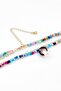 Women Stainless Steel Pearl Beaded Necklace, Multicolor - 2