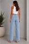 Women's High Waist Loose Leg New Season Denim Pants - 3