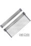 Roll Up Dish Drying Rack Over The Sink 17.7(L) x 15.6(W), Multipurpose Foldable Stainless Steel Kitchen Rollable Drainer Rack, Gray - 3
