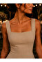 Women's Strappy Square Neck Long Dress - 2