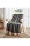 Resort Linen Hand Woven Fringed Throw 125x150cm - Dark Linen