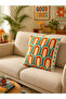 Retro Rainbow Patterned Star Edge Decorative Throw Pillow Cover 40X40 cm - 2