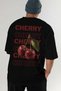Cherry Oversize Back Printed Black T-Shirt Unisex 100% Cotton Premium Design Streetwear - 7