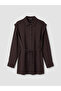 Lcw Modest Brown Women's Shirt Tunic with Side Laces