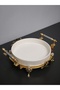 Oven Dish Bowl Luxury Serving Plate Bowl Gold Silver Serving Plate Striped Tableware Kitchen Home - 5