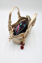 Women's Gold Knot Detailed Crossbody Hand and Shoulder Bag with Cherry Charm Accessory - 6