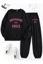 Unisex Men Women Awesome 1983 Printed 3 Thread Crew Neck Sweatpants Set