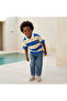 Collared Short Sleeves Polo T-shirt with Stripes - 5