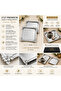 Silver Flower Detailed Square Presentation Tray 22X22 cm Engagement Coffee Tea Dessert Treat Tray - 3