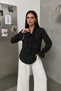 Women's Blouse Patterned Long Sleeve Tie-Down Scarf Collar Comfortable Fit Elastic Ruffle Sleeve Viscose Shirt - 3