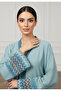 The Azure Chevron Open Abaya Set | Linan Fabric-879 - 2
