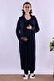 Prenatal and Postnatal Long Robe Maternity Pajama Set Effortt - Navy Blue - 2