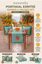Mediterranean Themed Striped Decorative Runner and Fringed Cushion Cover Set |   Raschel Fabric Double-Sided Digital Printing - 3