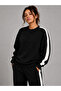 Women's Striped 0-Collar Sweatshirt