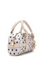 Faux Leather Women's Crossbody Bag with Key Lock Charm Hamburg Cream Polka Dot - 2