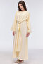 Bolerosu Buckle Decorated Glossy Dress - 7