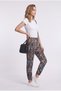 Women's Patterned Elastic Waist Tapered Leg Pocket Casual Trousers 19Y331903120 - 3