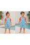 Children's Uv Protection Zippered Water Repellent Fabric Baby-Child Jumpsuit Swimsuit - 3