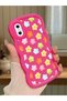 iPhone XS Compatible Case Camera Protector Red Silicone Couple Phone Case Floral Pattern