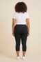 Women's Black Plus Size Cotton Lycra Below Knee Capri Leggings |   High Waist No-Show Flexible Daily Leggings - 5